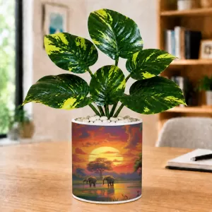 Artificial Tree Ceramic Photo Pot With White Stones 3x4 Inch (F166444) Artificial Tree Ceramic Photo Pot With White Stones 3x4 Inch (F166444)