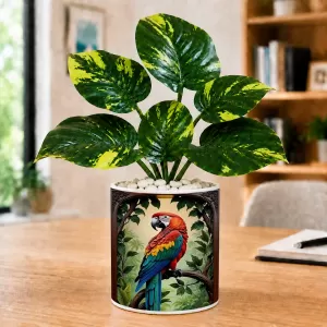 Artificial Tree Ceramic Photo Pot With White Stones 3x4 Inch (F166445)
