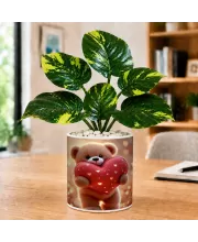 Artificial Tree Ceramic Photo Pot With White Stones 3x4 Inch (F166446)