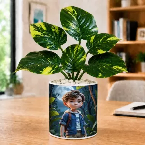 Artificial Tree Ceramic Photo Pot With White Stones 3x4 Inch (F166450) Artificial Tree Ceramic Photo Pot With White Stones 3x4 Inch (F166450)