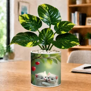 Artificial Tree Ceramic Photo Pot With White Stones 3x4 Inch (F166454) Artificial Tree Ceramic Photo Pot With White Stones 3x4 Inch (F166454)
