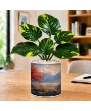Artificial Tree Ceramic Photo Pot With White Stones 3x4 Inch (F166457)