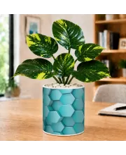 Artificial Tree Ceramic Photo Pot With White Stones 3x4 Inch (F166458)