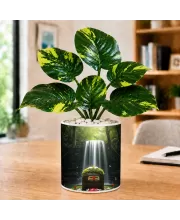 Artificial Tree Ceramic Photo Pot With White Stones 3x4 Inch (F166459)