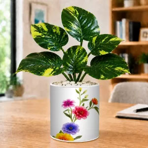 Artificial Tree Ceramic Photo Pot With White Stones 3x4 Inch (F166463) Artificial Tree Ceramic Photo Pot With White Stones 3x4 Inch (F166463)
