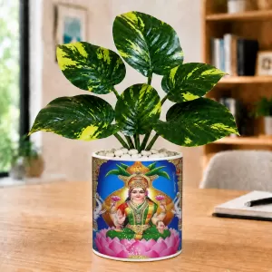 Artificial Tree Ceramic Photo Pot With White Stones 3x4 Inch (F166464)