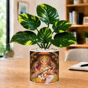 Artificial Tree Ceramic Photo Pot With White Stones 3x4 Inch (F166469) Artificial Tree Ceramic Photo Pot With White Stones 3x4 Inch (F166469)