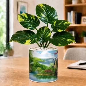 Artificial Tree Ceramic Photo Pot With White Stones 3x4 Inch (F166470) Artificial Tree Ceramic Photo Pot With White Stones 3x4 Inch (F166470)