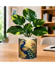 Artificial Tree Ceramic Photo Pot With White Stones 3x4 Inch (F166471)