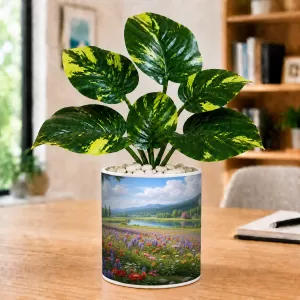 Artificial Tree Ceramic Photo Pot With White Stones 3x4 Inch (F166474) Artificial Tree Ceramic Photo Pot With White Stones 3x4 Inch (F166474)
