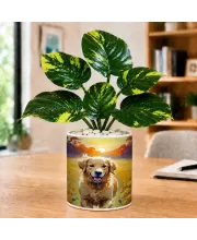 Artificial Tree Ceramic Photo Pot With White Stones 3x4 Inch (F166477)