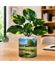 Artificial Tree Ceramic Photo Pot With White Stones 3x4 Inch (F166479)