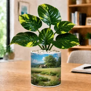 Artificial Tree Ceramic Photo Pot With White Stones 3x4 Inch (F166479) Artificial Tree Ceramic Photo Pot With White Stones 3x4 Inch (F166479)