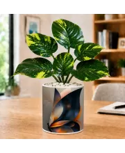 Artificial Tree Ceramic Photo Pot With White Stones 3x4 Inch (F166489)