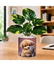 Artificial Tree Ceramic Photo Pot With White Stones 3x4 Inch (F166496)