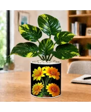 Artificial Tree Ceramic Photo Pot With White Stones 3x4 Inch (F166500)