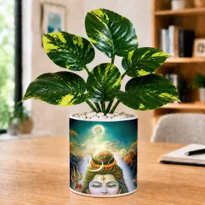 Artificial Tree Ceramic Photo Pot With White Stones 3x4 Inch (F166506) Artificial Tree Ceramic Photo Pot With White Stones 3x4 Inch (F166506)