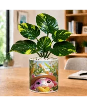 Artificial Tree Ceramic Photo Pot With White Stones 3x4 Inch (F166508)