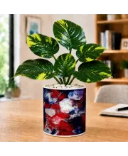 Artificial Tree Ceramic Photo Pot With White Stones 3x4 Inch (F166513)