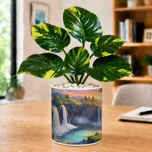 Artificial Tree Ceramic Photo Pot With White Stones 3x4 Inch (F166515) Artificial Tree Ceramic Photo Pot With White Stones 3x4 Inch (F166515)