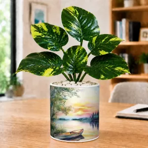 Artificial Tree Ceramic Photo Pot With White Stones 3x4 Inch (F166517) Artificial Tree Ceramic Photo Pot With White Stones 3x4 Inch (F166517)