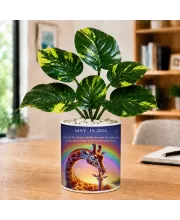 Artificial Tree Ceramic Photo Pot With White Stones 3x4 Inch (F166518)