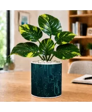 Artificial Tree Ceramic Photo Pot With White Stones 3x4 Inch (F166519)