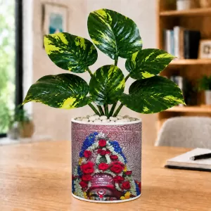 Artificial Tree Ceramic Photo Pot With White Stones 3x4 Inch (F166521) Artificial Tree Ceramic Photo Pot With White Stones 3x4 Inch (F166521)
