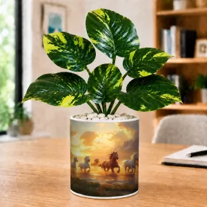 Artificial Tree Ceramic Photo Pot With White Stones 3x4 Inch (F166523) Artificial Tree Ceramic Photo Pot With White Stones 3x4 Inch (F166523)