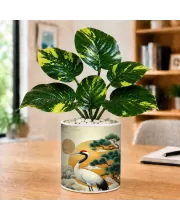 Artificial Tree Ceramic Photo Pot With White Stones 3x4 Inch (F166530)