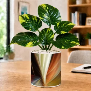 Artificial Tree Ceramic Photo Pot With White Stones 3x4 Inch (F166532)