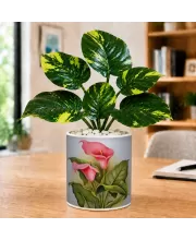 Artificial Tree Ceramic Photo Pot With White Stones 3x4 Inch (F166538)