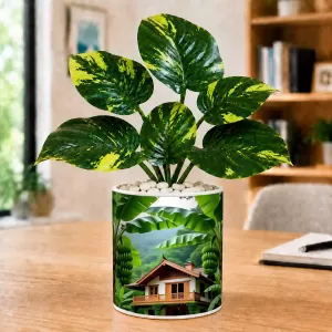 Artificial Tree Ceramic Photo Pot With White Stones 3x4 Inch (F166551) Artificial Tree Ceramic Photo Pot With White Stones 3x4 Inch (F166551)