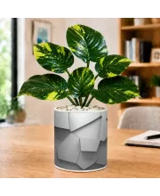 Artificial Tree Ceramic Photo Pot With White Stones 3x4 Inch (F166557)