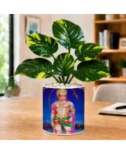 Artificial Tree Ceramic Photo Pot With White Stones 3x4 Inch (F166558)
