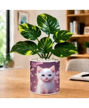 Artificial Tree Ceramic Photo Pot With White Stones 3x4 Inch (F166562)