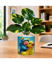 Artificial Tree Ceramic Photo Pot With White Stones 3x4 Inch (F166564)
