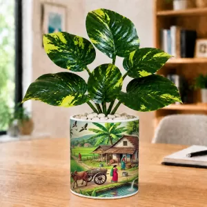 Artificial Tree Ceramic Photo Pot With White Stones 3x4 Inch (F166566) Artificial Tree Ceramic Photo Pot With White Stones 3x4 Inch (F166566)