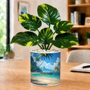 Artificial Tree Ceramic Photo Pot With White Stones 3x4 Inch (F166567) Artificial Tree Ceramic Photo Pot With White Stones 3x4 Inch (F166567)