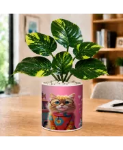 Artificial Tree Ceramic Photo Pot With White Stones 3x4 Inch (F166574)