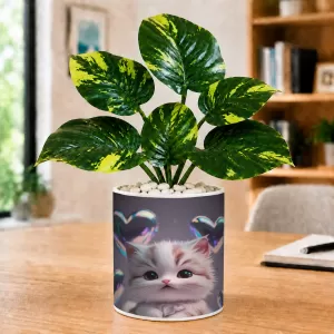 Artificial Tree Ceramic Photo Pot With White Stones 3x4 Inch (F166575) Artificial Tree Ceramic Photo Pot With White Stones 3x4 Inch (F166575)
