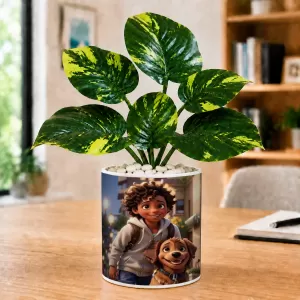 Artificial Tree Ceramic Photo Pot With White Stones 3x4 Inch (F166577) Artificial Tree Ceramic Photo Pot With White Stones 3x4 Inch (F166577)