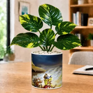 Artificial Tree Ceramic Photo Pot With White Stones 3x4 Inch (F166581) Artificial Tree Ceramic Photo Pot With White Stones 3x4 Inch (F166581)