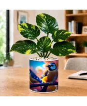 Artificial Tree Ceramic Photo Pot With White Stones 3x4 Inch (F166585)