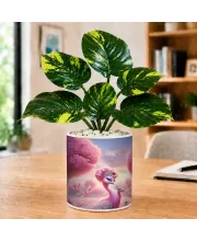 Artificial Tree Ceramic Photo Pot With White Stones 3x4 Inch (F166600)