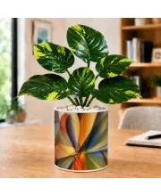 Artificial Tree Ceramic Photo Pot With White Stones 3x4 Inch (F166605)