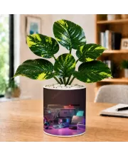 Artificial Tree Ceramic Photo Pot With White Stones 3x4 Inch (F166606)