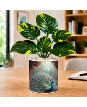Artificial Tree Ceramic Photo Pot With White Stones 3x4 Inch (F166608)