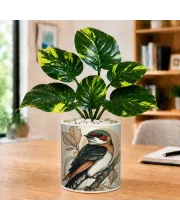 Artificial Tree Ceramic Photo Pot With White Stones 3x4 Inch (F166609)
