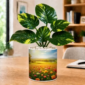 Artificial Tree Ceramic Photo Pot With White Stones 3x4 Inch (F166610) Artificial Tree Ceramic Photo Pot With White Stones 3x4 Inch (F166610)